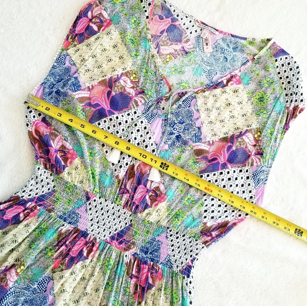 Victoria's Secret Vintage Patchwork Swim Cover-up Skirt Dress NWT Summer Beach - Picture 8 of 13